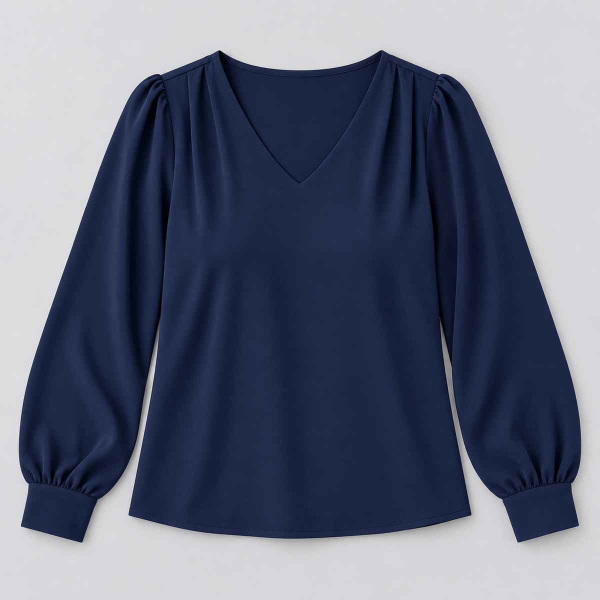 Women's V-Neck Puff Sleeve Blouse