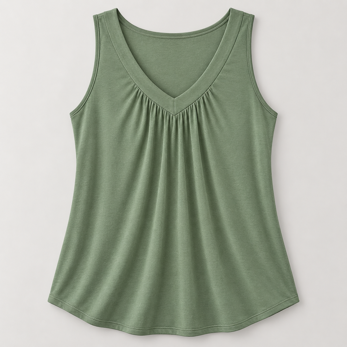 Women’s Gathered V-Neck Sleeveless Top