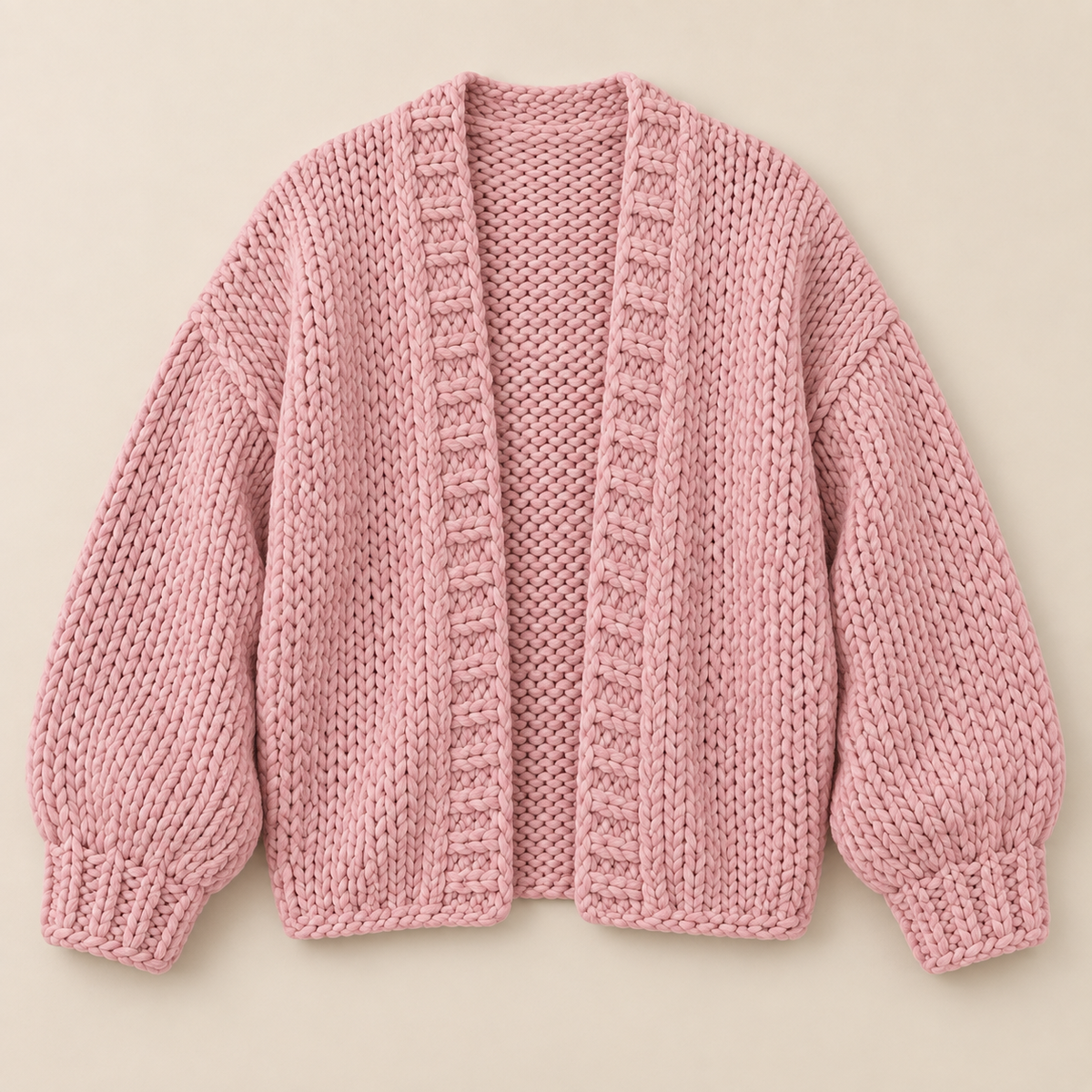 Women's Chunky Knit Open-Front Cardigan