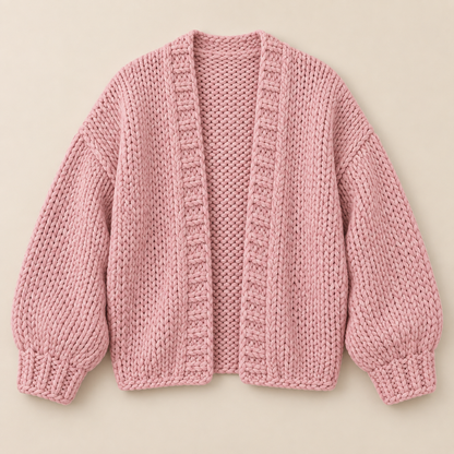 Women's Chunky Knit Open-Front Cardigan