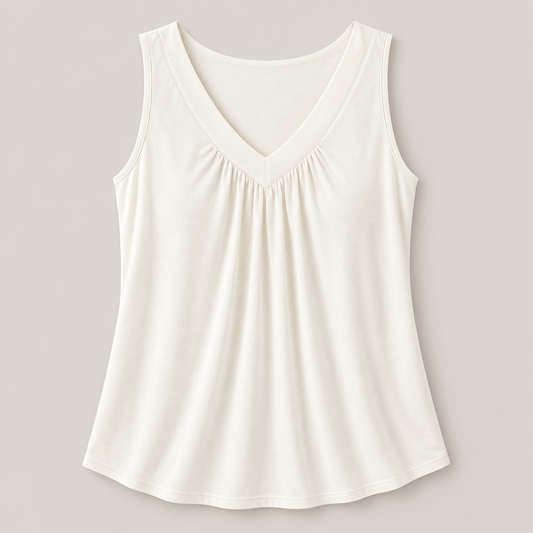 Women’s Gathered V-Neck Sleeveless Top
