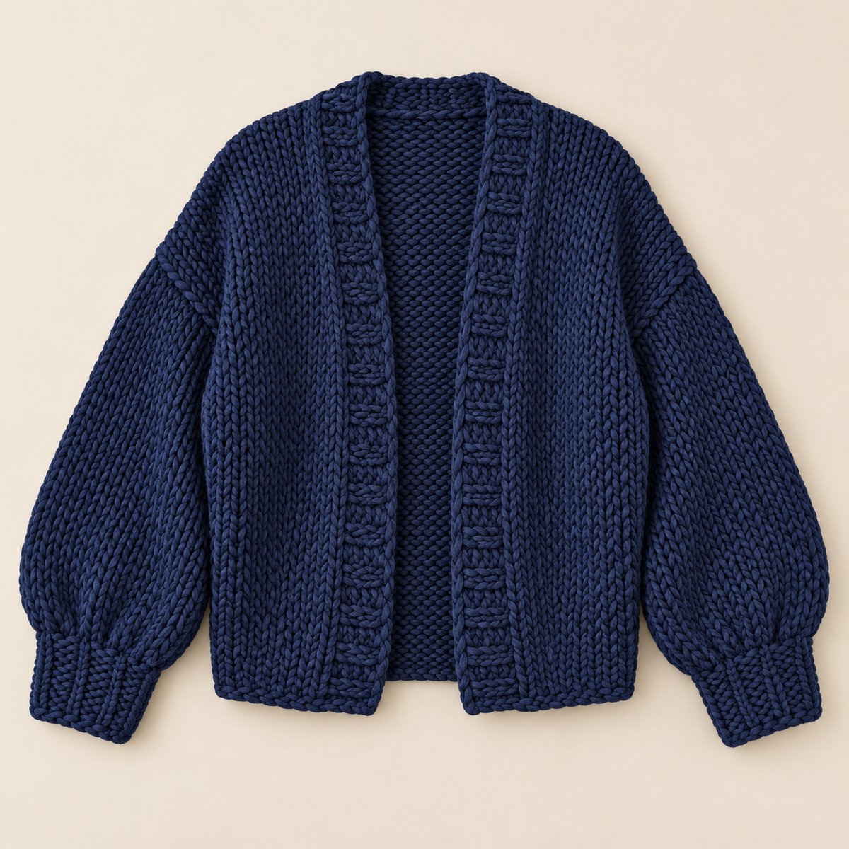 Women's Chunky Knit Open-Front Cardigan
