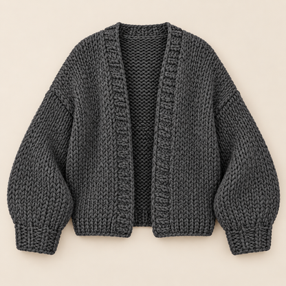 Women's Chunky Knit Open-Front Cardigan